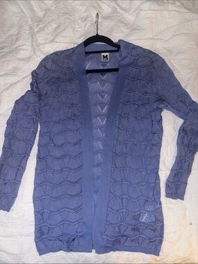 Missoni Lavender Open-Front Wave Knit Cardigan